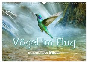 Vögel im Flug – malerische Bilder (Wandkalender 2024 DIN A3 quer), CALVENDO Monatskalender von Brunner-Klaus,  Liselotte