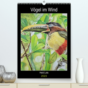 Vögel im Wind (Premium, hochwertiger DIN A2 Wandkalender 2023, Kunstdruck in Hochglanz) von Lots,  Heidi