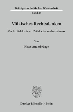 Völkisches Rechtsdenken. von Anderbrügge,  Klaus