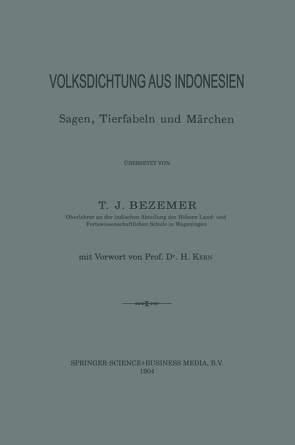 Volksdichtung aus Indonesien von Bezemer,  Tammo Jacob