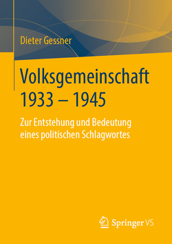 Volksgemeinschaft 1933 – 1945 von Gessner,  Dieter