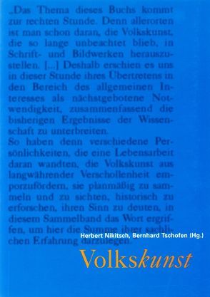 Volkskunst von Bendix,  Regina, Brückner,  Wolfgang, Deneke,  Bernward, Nikitsch,  Herbert, Tschofen,  Bernhard