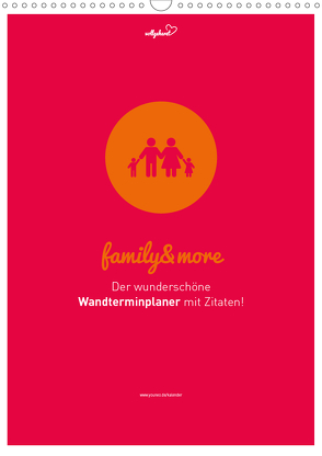 vollgeherzt: Familienplaner family&more – Der wunderschöne Wandterminplaner mit Zitaten! (Wandkalender 2020 DIN A3 hoch) von Vollgeherzt,  Leo