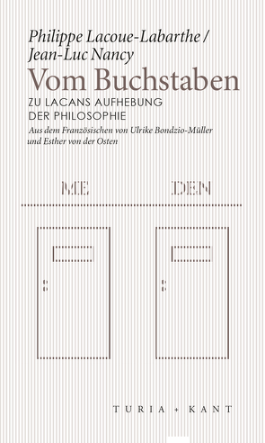 Vom Buchstaben von Bondzio-Müller,  Ulrike;Von der Osten,  Esther, Lacoue-Labarthe,  Philippe, Nancy,  Jean-Luc