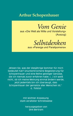 Vom Genie Selbstdenken von Bertram,  Dirk, Schopenhauer,  Arthur