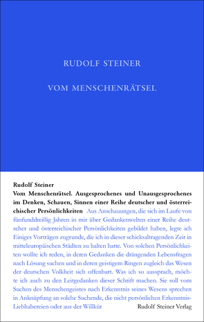 Vom Menschenrätsel von Steiner,  Rudolf