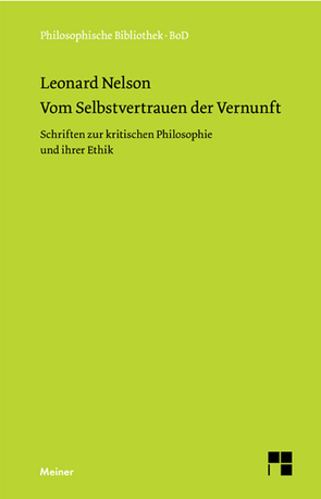 Vom Selbstvertrauen der Vernunft von Henry-Hermann,  Grete, Nelson,  Leonard