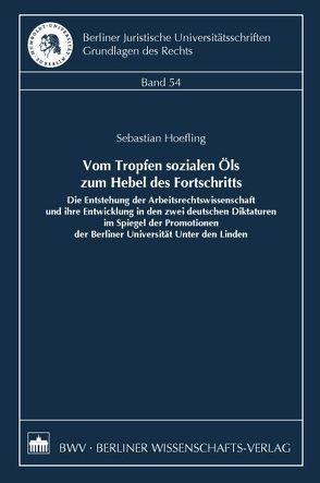 Vom Tropfen sozialen Öls zum Hebel des Fortschritts von Hoefling,  Sebastian