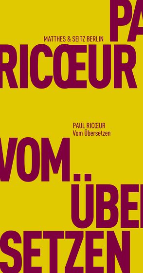 Vom Übersetzen von Bardoux,  Till, Ricoeur,  Paul