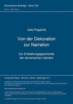 Von der Dekoration zur Narration von Pogacnik,  Jože