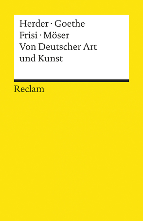 Von Deutscher Art und Kunst von Frisi,  Paolo, Goethe,  Johann Wolfgang, Herder,  Johann Gottfried, Korte,  Hermann, Möser,  Justus