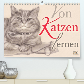 Von Katzen lernen (Premium, hochwertiger DIN A2 Wandkalender 2022, Kunstdruck in Hochglanz) von Kunst & Design,  Dany's