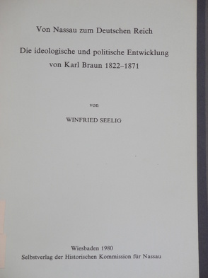 Von Nassau zum Deutschen Reich von Seelig,  Winfried