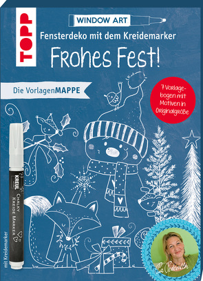 Vorlagenmappe Fensterdeko mit dem Kreidemarker – Frohes Fest! inkl. Original Kreidemarker von Kreul von Pedevilla,  Pia