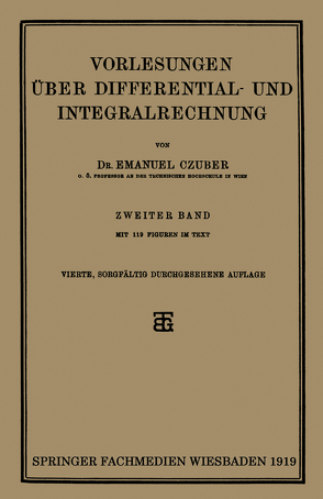 Vorlesungen Über Differential- und Integralrechnung von Czuber,  Emanuel