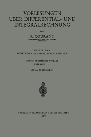 Vorlesungen über Differential- und Integralrechnung von Courant,  Richard