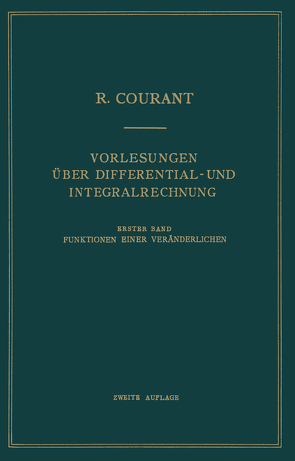 Vorlesungen Über Differential- und Integralrechnung von Courant,  Richard