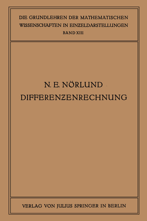 Vorlesungen über Differenzenrechnung von Nörlund,  Niels Erik