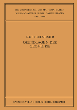 Vorlesungen über Grundlagen der Geometrie von Reidemeister,  Kurt