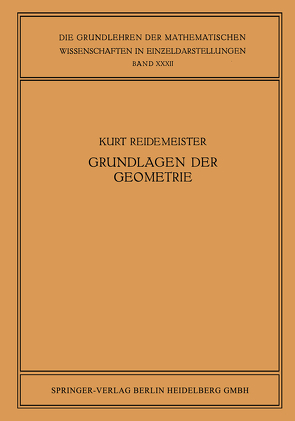 Vorlesungen über Grundlagen der Geometrie von Reidemeister,  Kurt