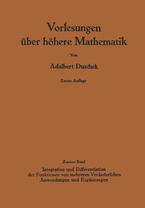 Vorlesungen über höhere Mathematik von Duschek,  Adalbert