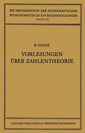 Vorlesungen über Zahlentheorie von Hasse,  Helmut