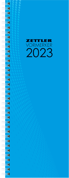 Vormerkbuch blau 2023 – Bürokalender 10,5×29,7 cm – 1 Woche auf 1 Seite – mit Ringbindung – robuster Kartoneinband – Tischkalender – 718-0015