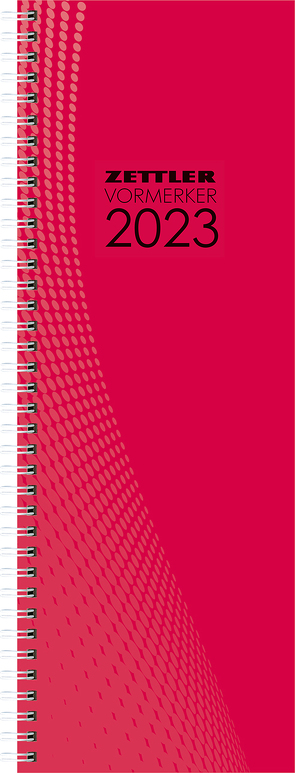 Vormerkbuch rot 2023 – Bürokalender 10,5×29,7 cm – 1 Woche auf 2 Seiten – mit Ringbindung – robuster Kartoneinband – Tischkalender – 709-0011