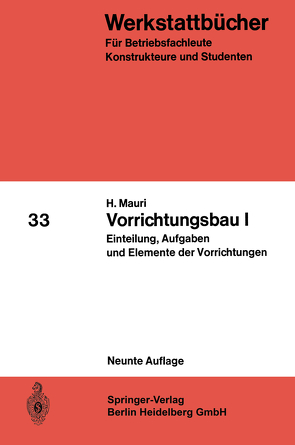 Vorrichtungsbau I von Mauri,  H.