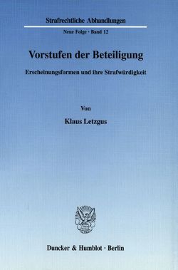 Vorstufen der Beteiligung. von Letzgus,  Klaus