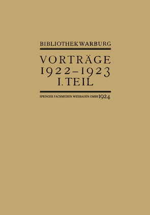 Vorträge der Bibliothek Warburg von Bibliothek Warburg