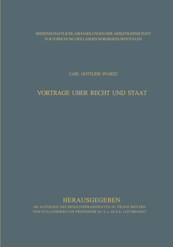 Vorträge über Recht und Staat von Svarez,  Carl Gottlieb