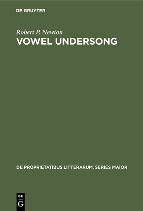 Vowel undersong von Newton,  Robert P.