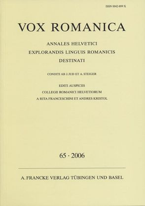 Vox Romanica 65 (2006) von Franceschini,  Rita, Kristol,  Andres