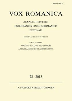 Vox Romanica 72 (2013)