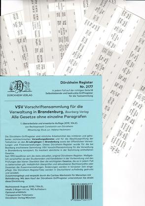 DürckheimRegister® VSV BRANDENBURG (2019), BOORBERG Verlag von Dürckheim,  Constantin, Heckmann,  Helena