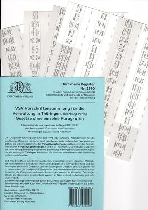 DürckheimRegister® VSV THÜRINGEN Nr. 2290 (2019/2020), BOORBERG Verlag von Dürckheim,  Constantin, Heckmann,  Helena