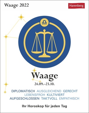 Waage Kalender 2022 von Harenberg, Satorius,  Robert