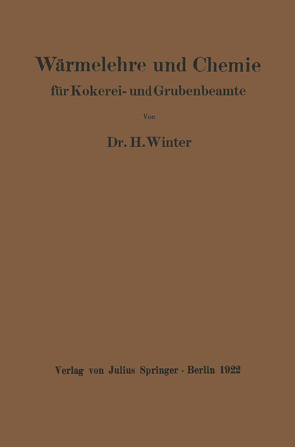 Wärmelehre und Chemie von Winter,  H.