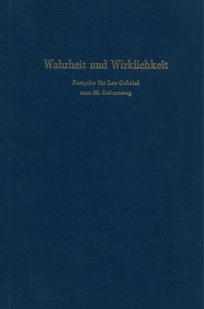 Wahrheit und Wirklichkeit. von Kampits,  Peter, Pöltner,  Günther, Vetter,  Helmuth