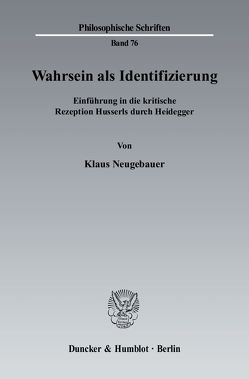 Wahrsein als Identifizierung. von Neugebauer,  Klaus