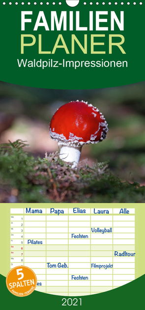 Waldpilz-Impressionen – Familienplaner hoch (Wandkalender 2021 , 21 cm x 45 cm, hoch) von Flori0