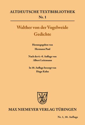 Gedichte von Kuhn,  Hugo, Walther von der Vogelweide