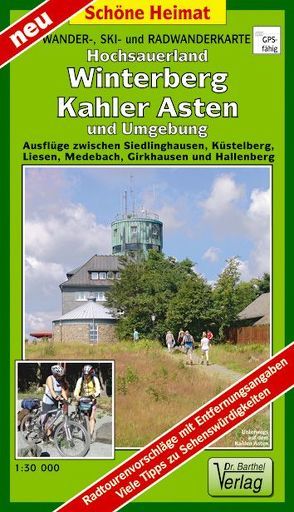 Wander-, Ski- und Radwanderkarte Hochsauerland, Winterberg, Kahler Asten und Umgebung