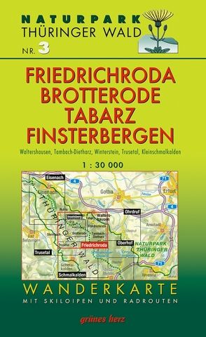 Wanderkarte Friedrichroda, Brotterode, Tabarz, Finsterbergen