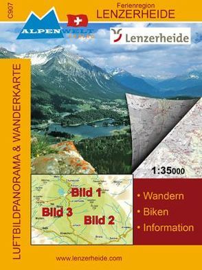 Wanderkarte & Luftbildpanoramakarte Ferienregion Lenzerheide