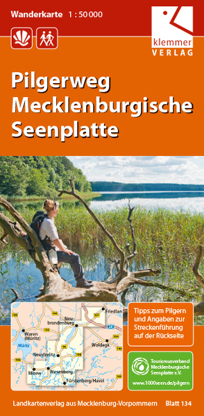 Wanderkarte Pilgerweg Mecklenburgische Seenplatte von Goerlt,  Heidi, Klemmer,  Klaus, Kuhlmann,  Christian, Wachter,  Thomas