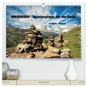 WANDERN – Spaziergänge für die Seele im Wallis / Schweiz (hochwertiger Premium Wandkalender 2024 DIN A2 quer), Kunstdruck in Hochglanz von Michel,  Susan