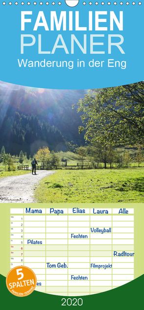 Wanderung in der Eng – Familienplaner hoch (Wandkalender 2020 , 21 cm x 45 cm, hoch) von Lindhuber,  Josef