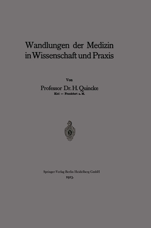 Wandlungen der Medizin in Wissenschaft und Praxis von Quincke,  Heinrich